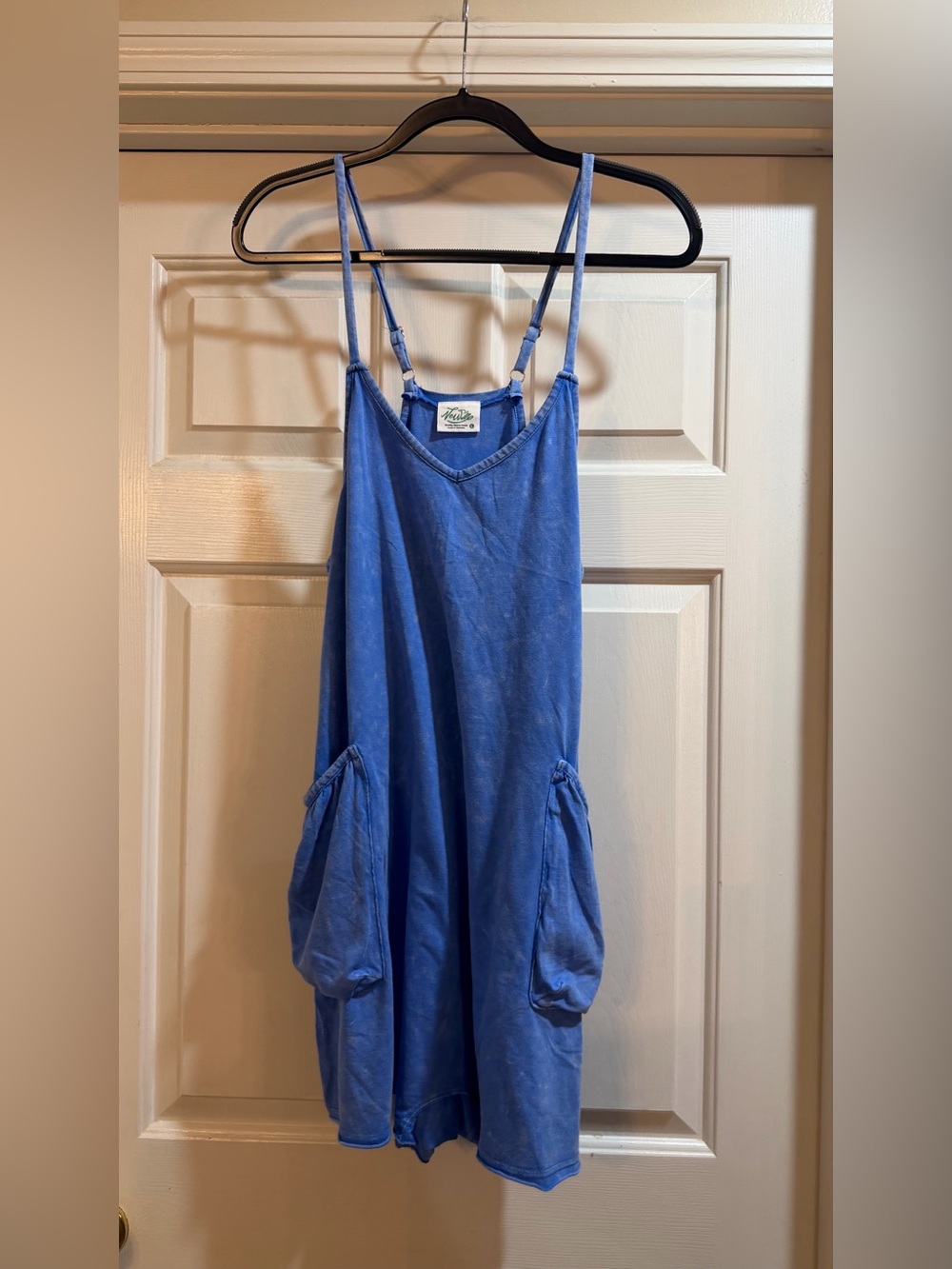 Newim Mineral Wash Blue One-Piece Romper with Pockets Size Large